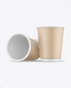 Paper Cups in Kraft Paper Holders Mockup
