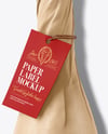 Wine Bottle in Kraft Paper Wrap Mockup