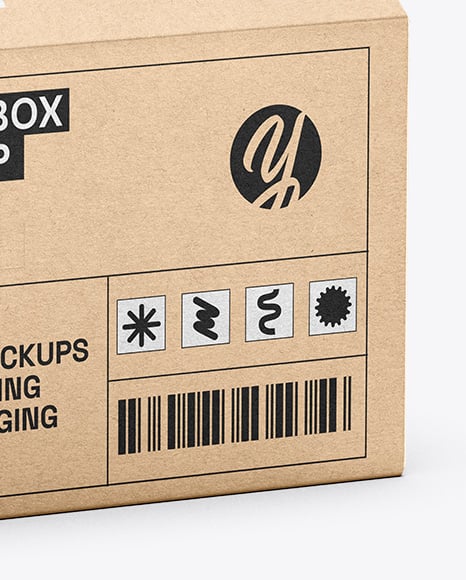Kraft Paper Box Mockup – Half Side View