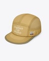 Ripstop Snapback Cap Mockup - Half Side View (High-Angle Shot)