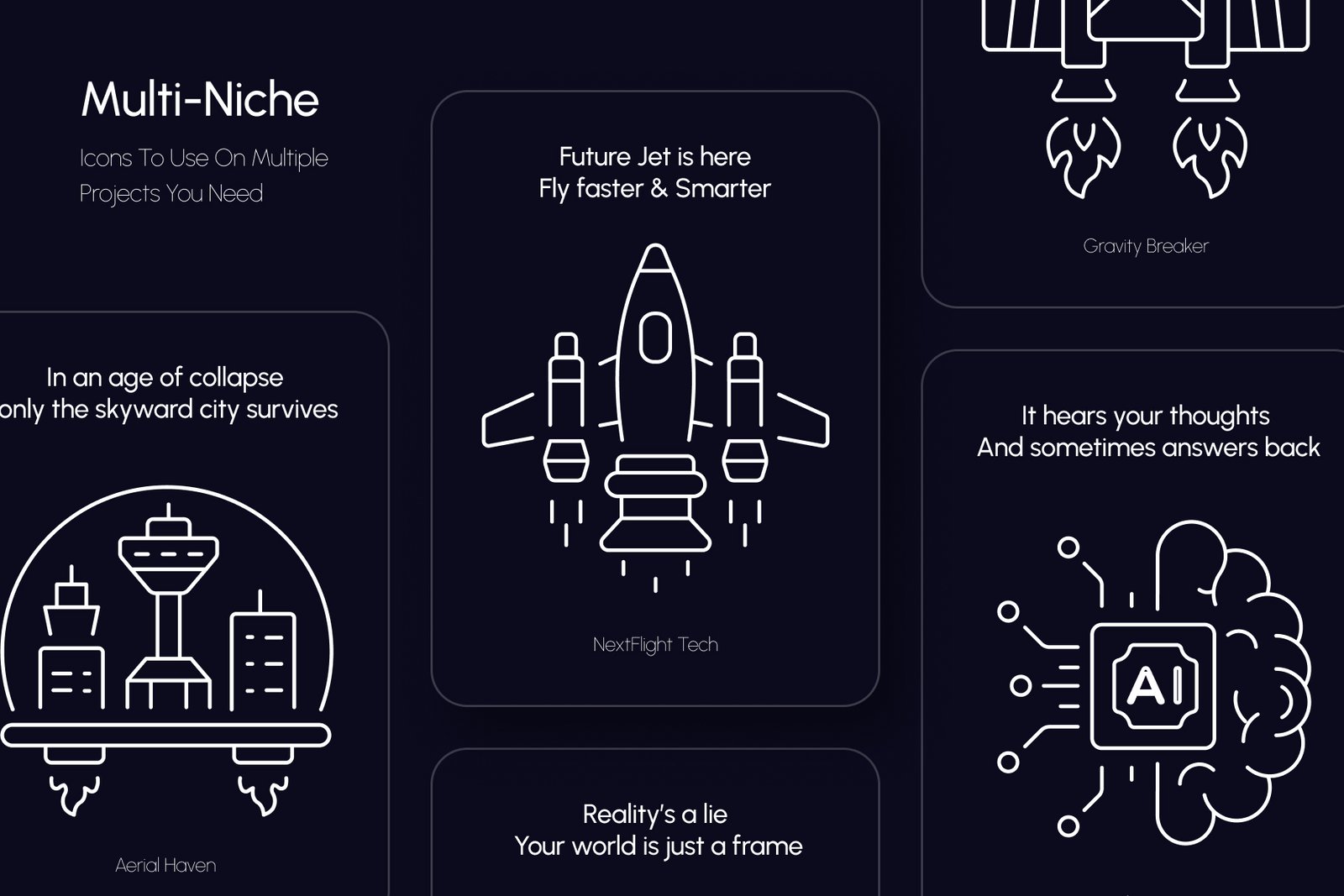 Futuristic Icon Art Set