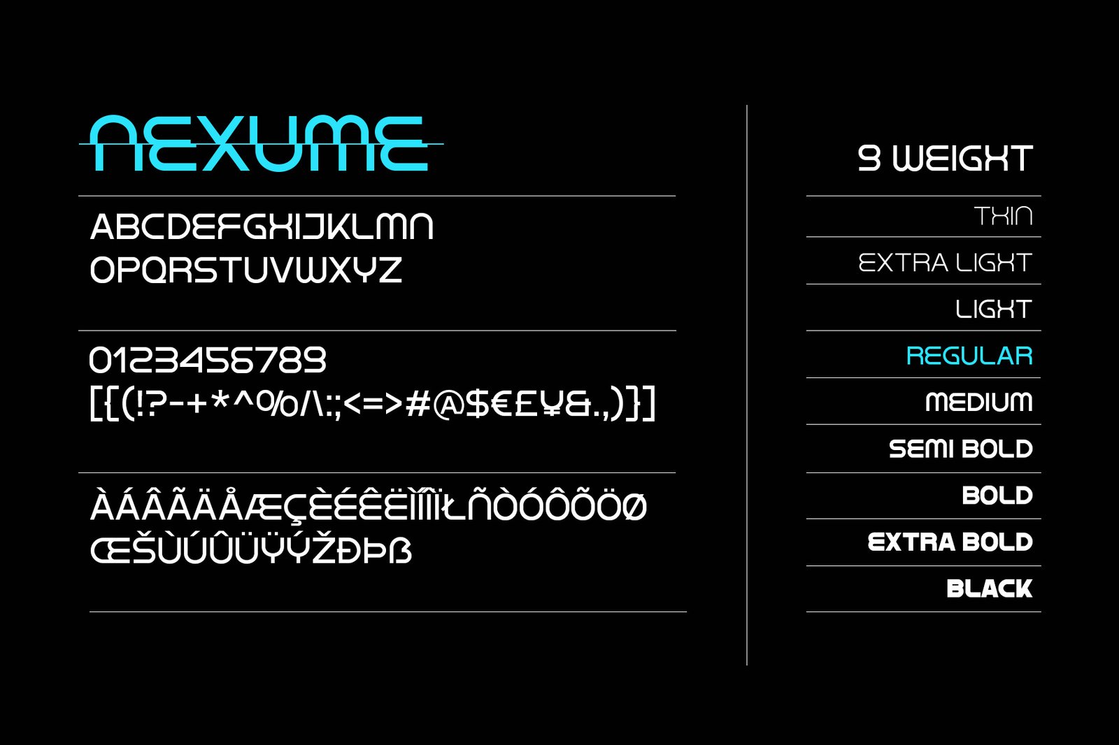 Nexume Display ````````Font