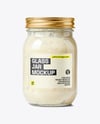 Clear Glass Jar with Clam Chowder Mockup