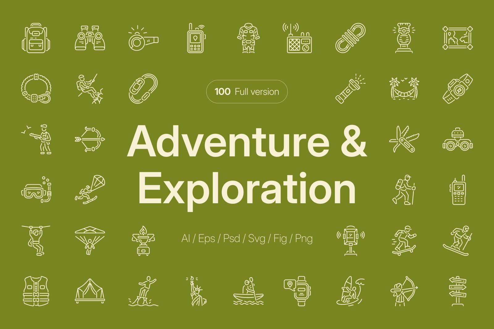 Adventure and Exploration Icon Set