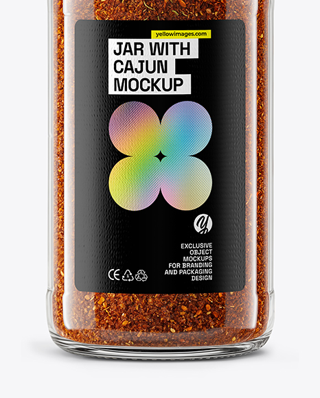 Glass Jar with Cajun Seasoning Mockup
