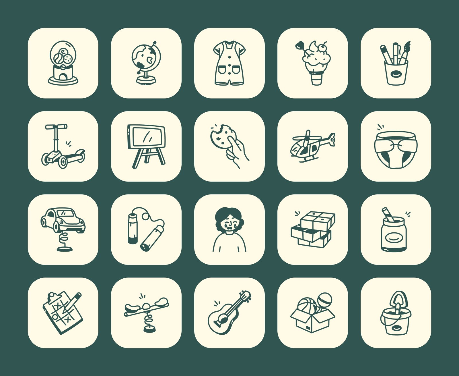 Children&#039;s Day Doodle Icons