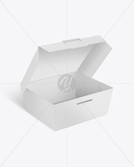 Opened Paper Food Box Mockup