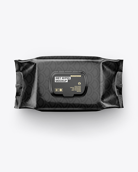 Glossy Wet Wipes Pack Mockup