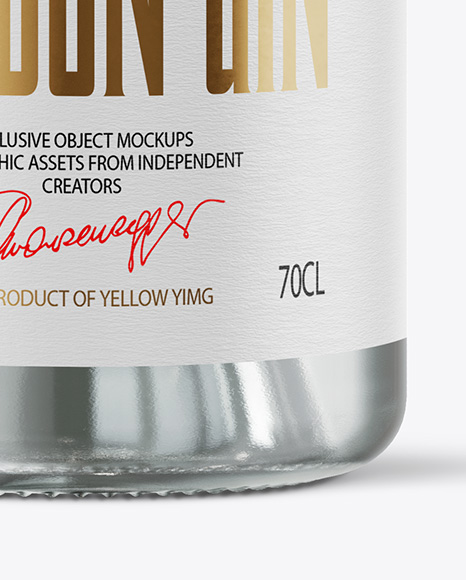 Dry Gin Bottle with Wooden Cap Mockup