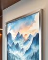 Poster with Metallic Frame in Modern Office Mockup