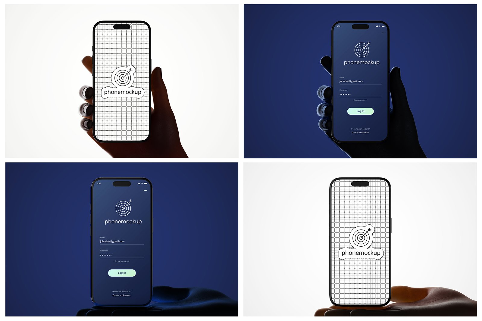 iPhone Pro with Hand Holding Backlight Mockups