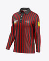 Men's Heather Long Sleeve Polo Shirt Mockup - Half Side View