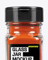 Square Glass Jar with Sweet Paprika Mockup