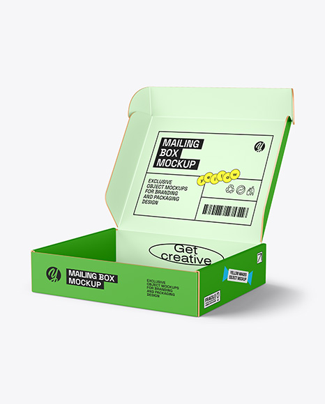 Opened Paper Mailing Box Mockup