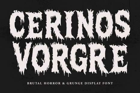 Cerinos Vorgre Brutal Horror Grunge Display Font - Fonts