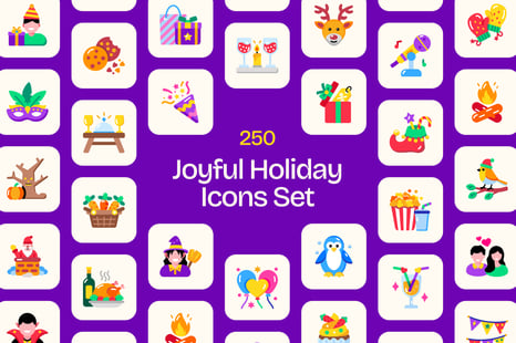 Joyful Holiday Icon Set - Graphic Design Assets