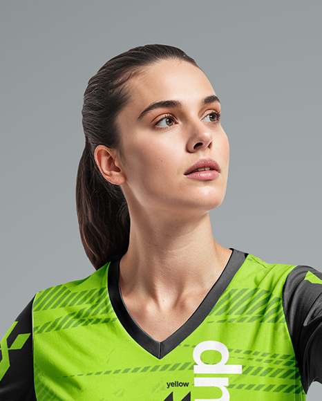 Woman Wearing Badminton Uniform Mockup