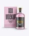 Gin Bottle with Box Mockup