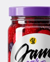 Glass Jar with Mixed Berries Preserves Mockup
