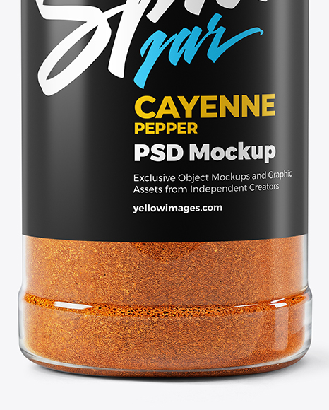 Plastic Spice Jar with Cayenne Pepper Mockup