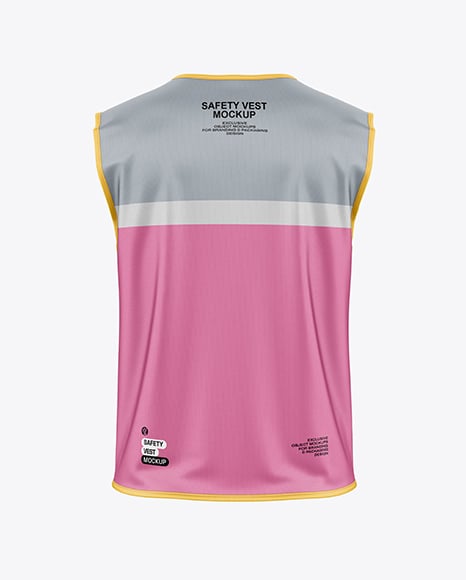 Safety Vest Mockup - Back View