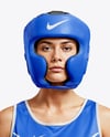 Woman Wearing Boxing Kit with Jersey and Shorts Mockup