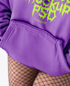 Young Alt Girl Wearing Oversized Hoodie with Kangaroo Pocket Mockup