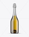 Antique Green Glass Champagne Bottle Mockup