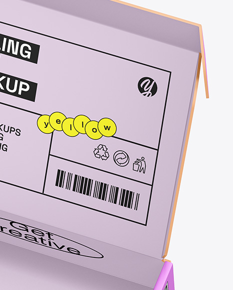 Opened Paper Mailing Box Mockup