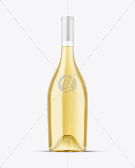 Clear Glass White Wine Bottle Mockup
