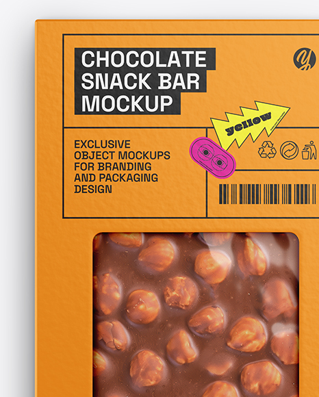 Milk Chocolate Bar with Nuts Mockup