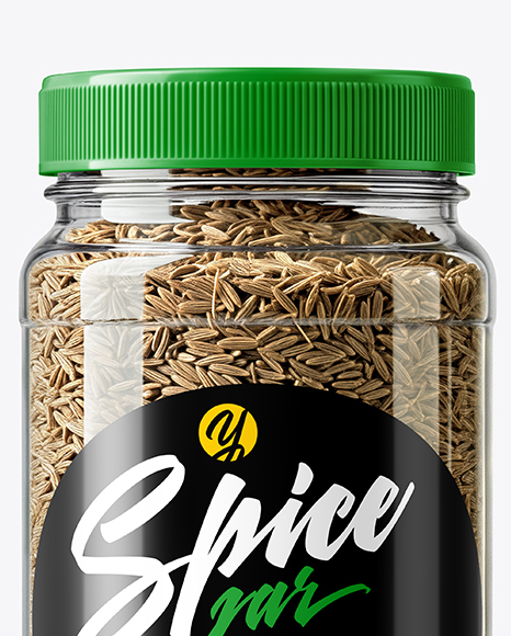 Plastic Spice Jar with Whole Cumin Mockup