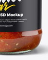 Clear Glass Jar with Marinara Sauce Mockup