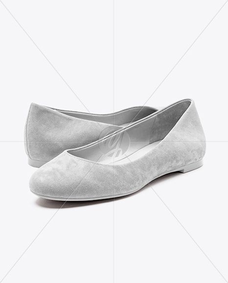 Pair of Suede Ballet Flats Mockup