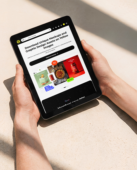 Ipad in Hands Mockup