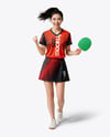 Woman Wearing Table Tennis Uniform Mockup