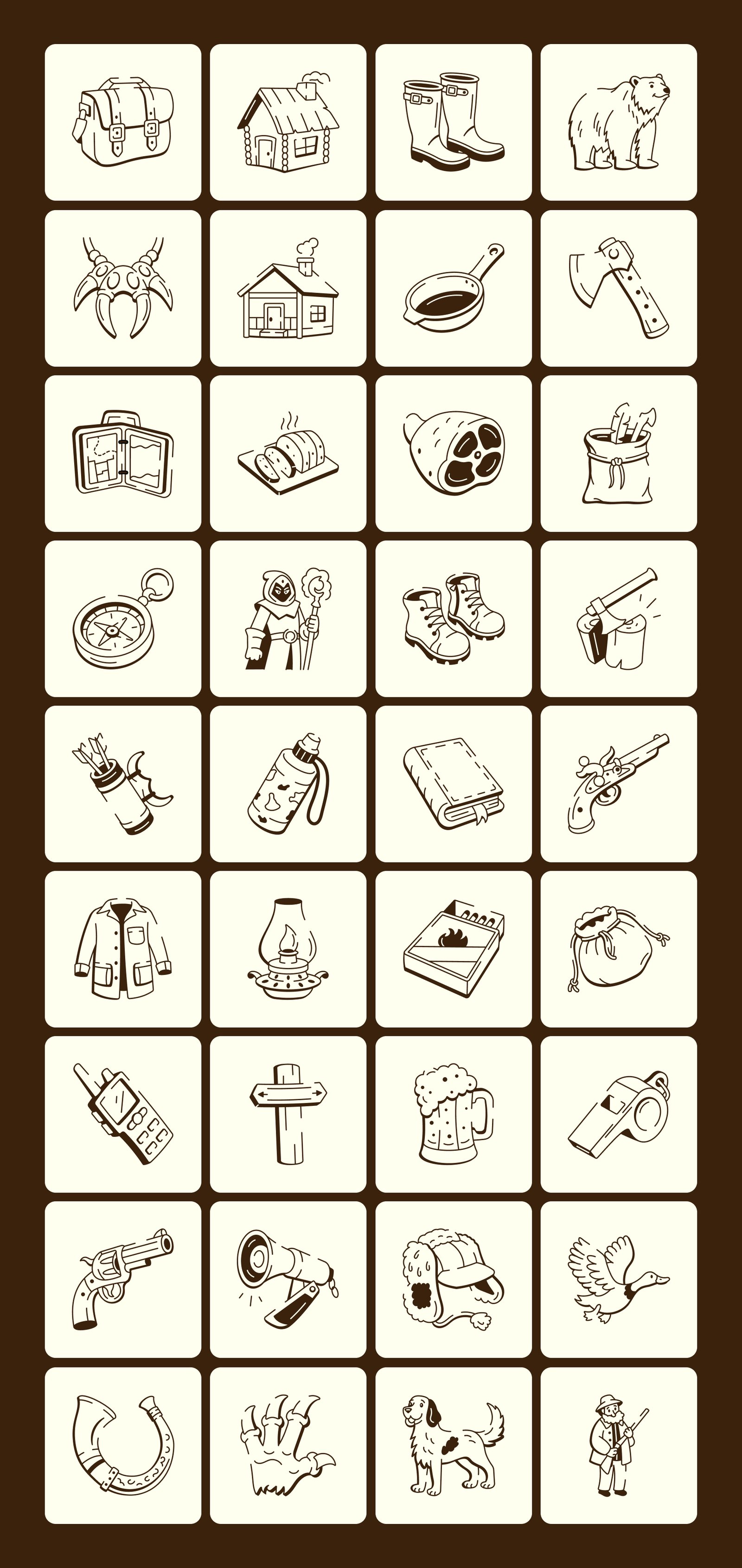 Hunting Doodle Art Set