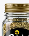 Clear Glass Jar with Oregano Mockup