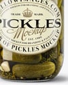 Glass Jar with Wholes Dill Pickles and Garlic Mockup