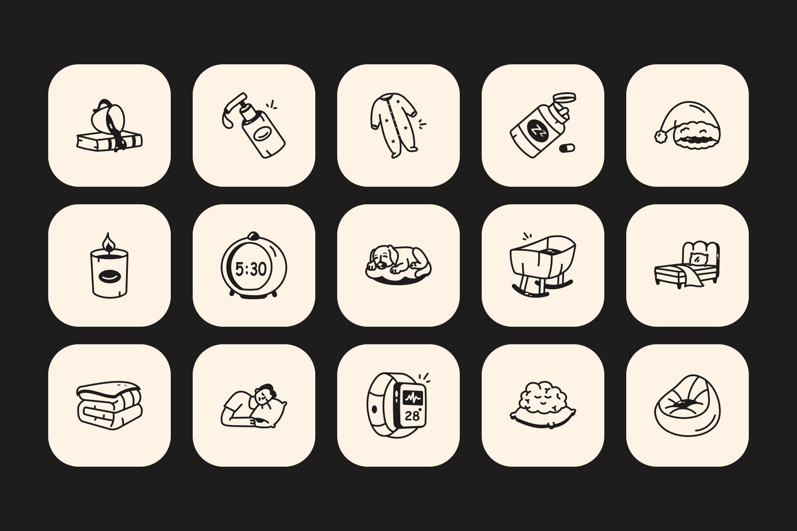 Sleep Doodle Icon Set