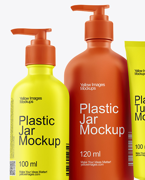 Pump Bottles with Tubes Mockup