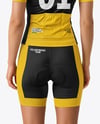 Woman Wearing Cycling Jersey and Bib Shorts Mockup