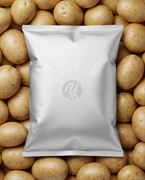 Metallic Chips Pack on Patatoes Mockup