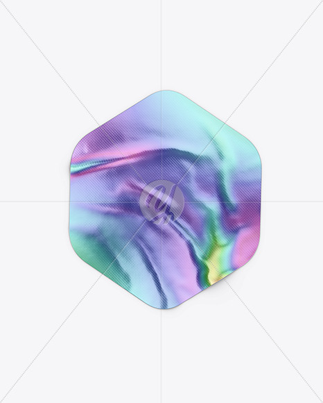 Iridiscent Hexagon Sticker Mockup