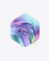 Iridiscent Hexagon Sticker Mockup
