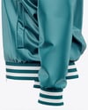 Satin Varsity Zip-Up Jacket Mockup