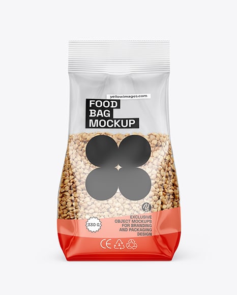 Transparent Package with Buckwheat Mockup - Cereal box mockup