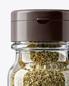 Glass Spice Jar with Thyme Mockup