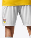 Soccer Player Wearing Jersey and Shorts Mockup