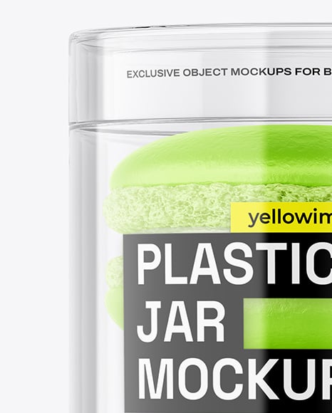 Clear Plastic Tube with Macaron Cookies Mockup